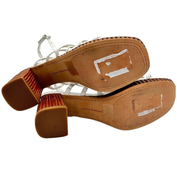 Lucky Brand‎ Women's White Bassie Block Heels Strappy Sandals Size 10M - Picture 11 of 14